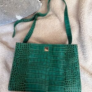 Dooney & Bourke Green Crocodile-Embossed Tote